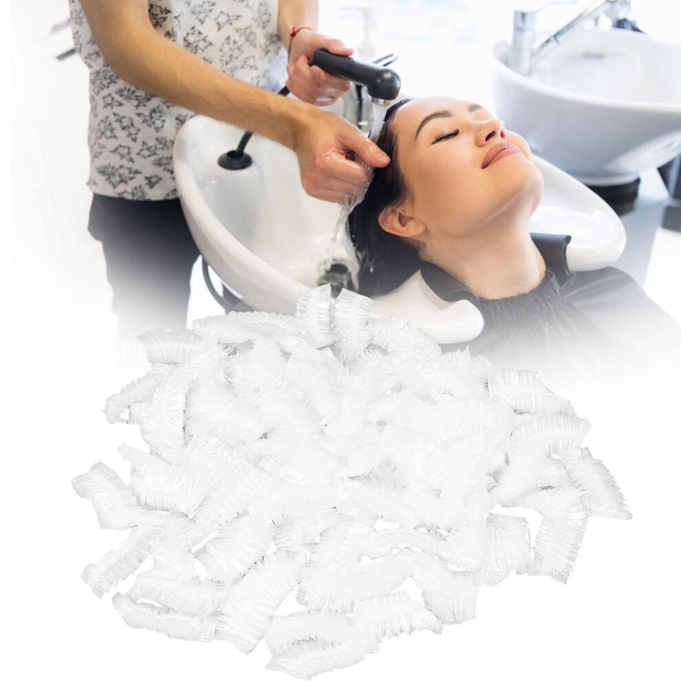100Pcs Soft PE Disposable Clear Ear Guards for Hairdressing & Bathing