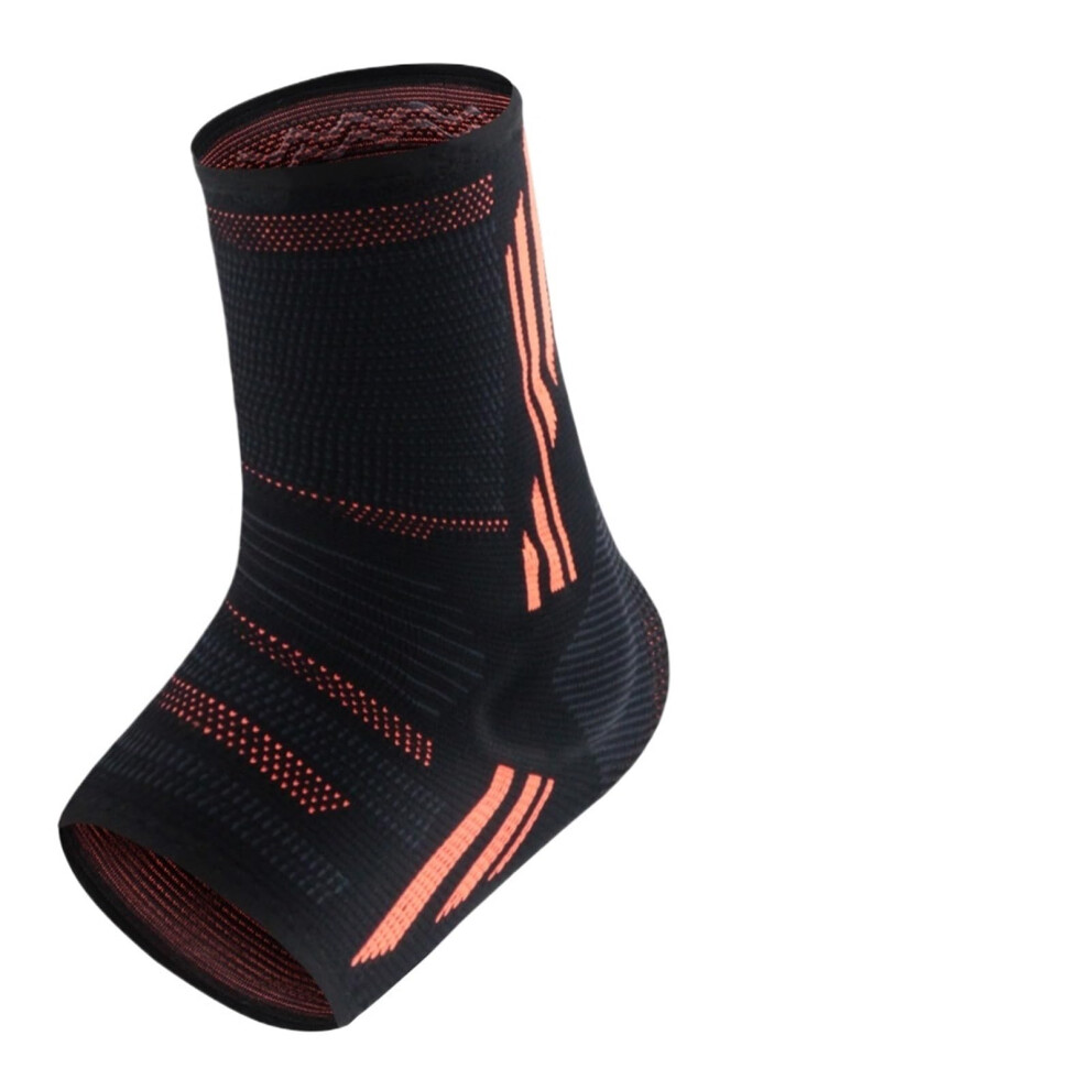 Orange Compression Ankle Brace Silicone Sleeve For Pain Relief, Plantar Fasciitis, Achilles Tendonitis, Joint Pain, Large