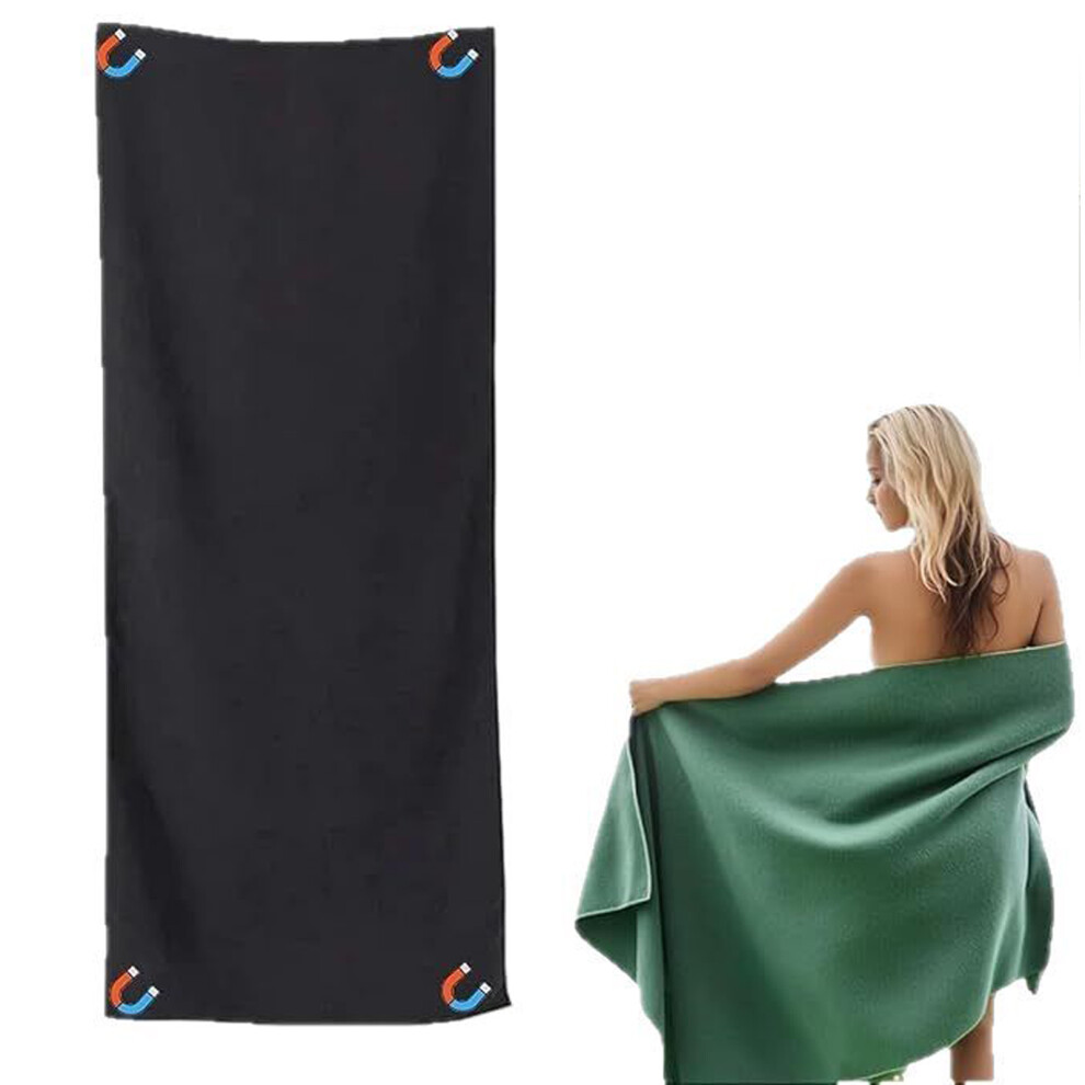 (Black, 190x76) Magnetic Microfiber Towel Quick-Dry For Camping And Yoga Large Beach-image-OPC-PJHNVP8-NEW