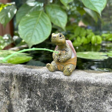 (1PCS) Charming Resin Turtle Fishing Statue, Decorative Garden Mini Statue, for Outdoor Garden, Patio, and Pond Decor, Ideal Gift Turtle Decor