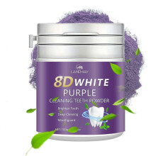 (2PCS) 8D White Purple Cleaning Teeth Powder, Purple Tooth Powder Against Discolouration, Brightens and Deep Cleans Teeth, Fresh Breah