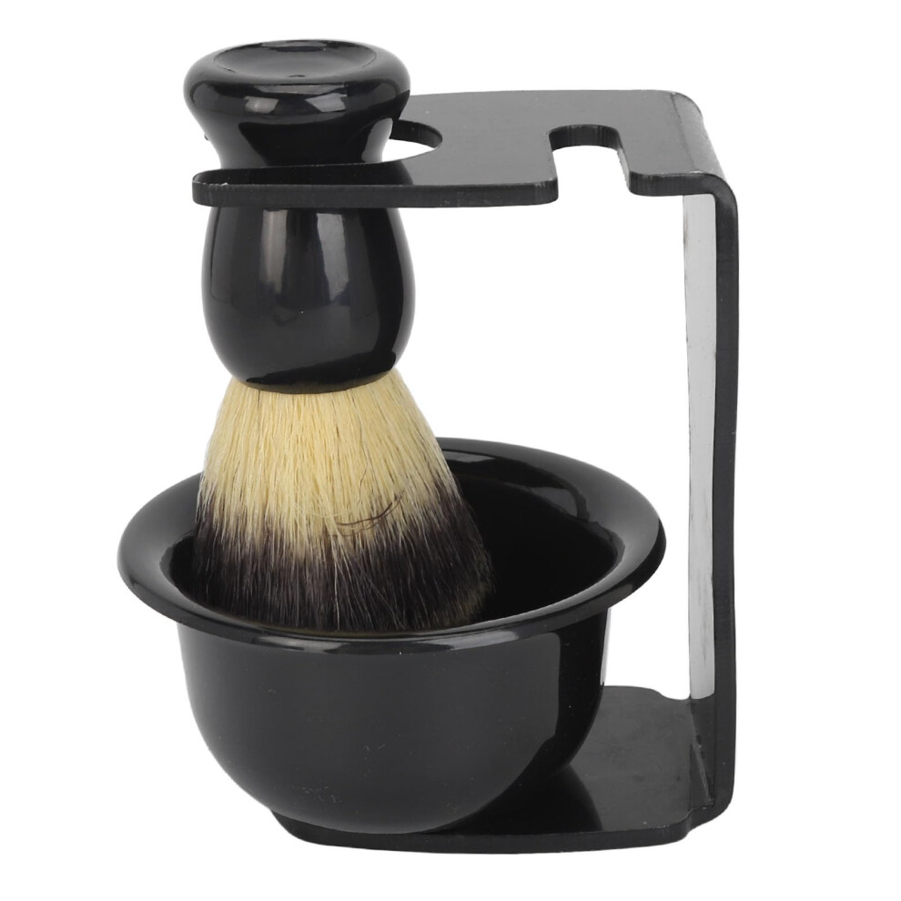Beard Foam Brush Set for Men, Nylon Hair Grooming Brushes with Soap Dish Stand, Complete Beard Care Kit