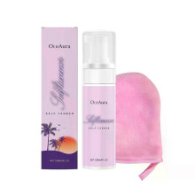 (3pcs) Self Tanner Mousse Kit Sunless Tanning Foam with Shea butter & Coconut oil for Hydrating - Flawless & Streak-Free Fake Tan Mousse with Mitt