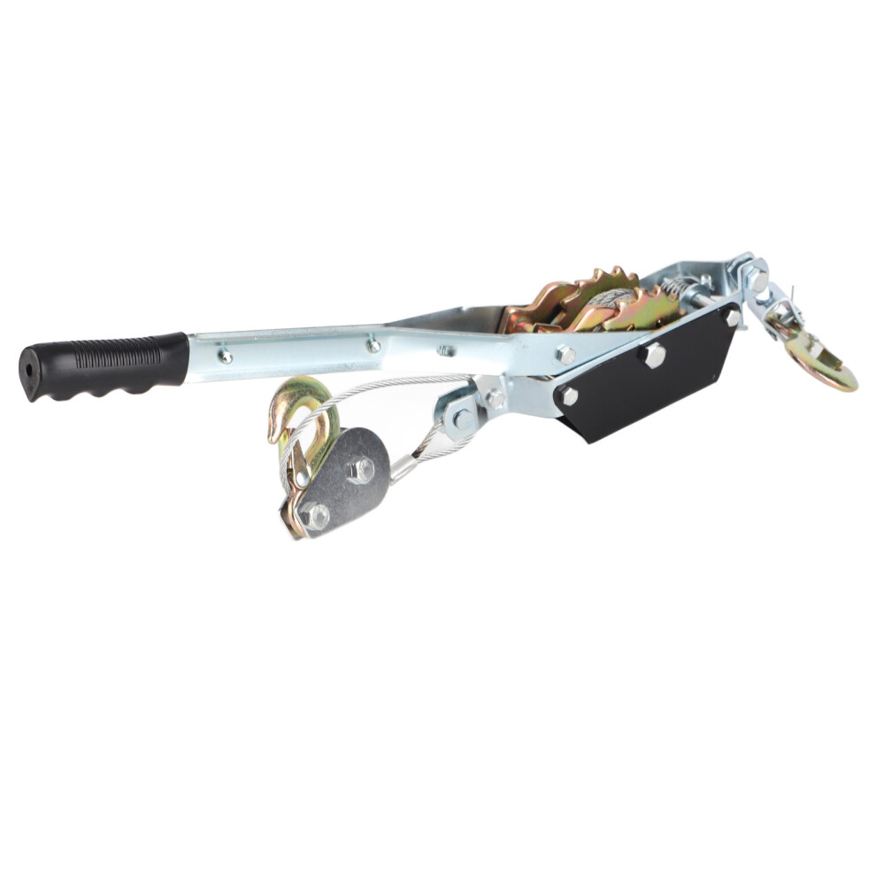 A3 Steel Dual Gear Rope Puller 2T Anti Reversing Ratchet For Construction 3591338932769