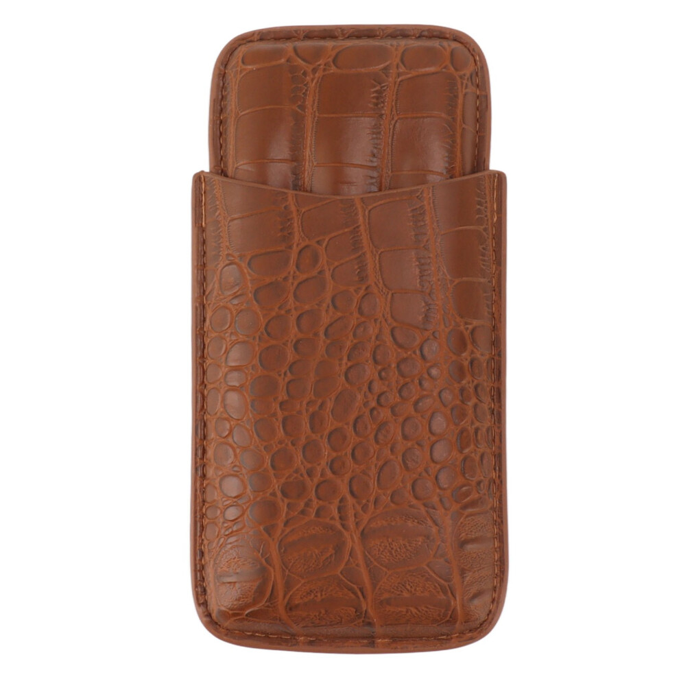 Artificial Leather Cigar Holder Case 3 Finger Portable Travel Durable
