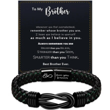 (To My Brother(Black Green), 23CM) 2025 NEW Knot Bracelet Gifts for Men Stainless Steel Bracelets Love You Forever