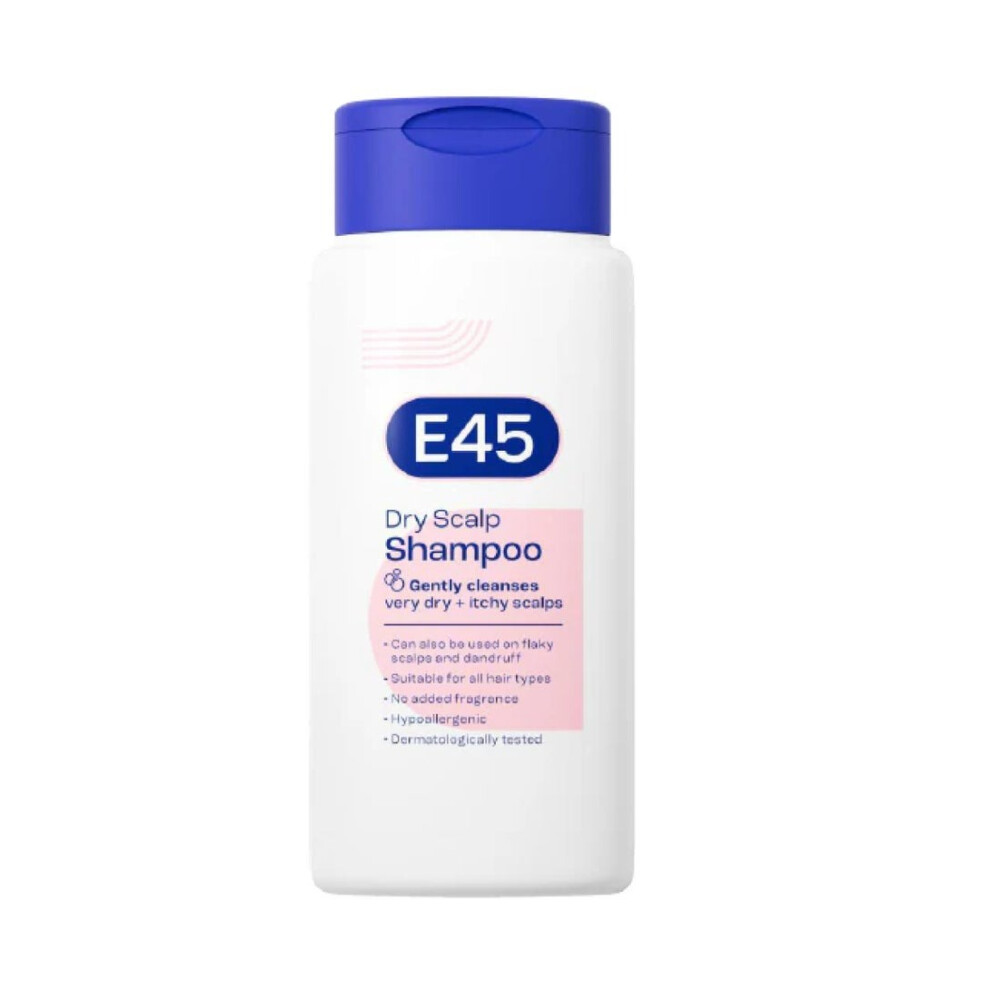 E45 Dry Scalp Shampoo to relieve dryness, itchiness, and flakiness 200 ML