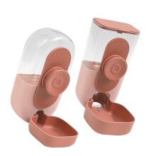 Hanging Pet Food Dispenser 75 Tilt Automatic Water Feeder Pink