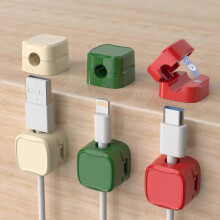 (Mixed Color) Magnetic Cord Organizer, 6Pcs Magnetic Cable Clips Holder, Adhesive Cable Management Charger Wire Holder Clips for Nightstand Desk
