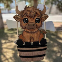(Cow) Animal Windspinner Courtyard Art Decoration, Outdoor Hanging Wind Spinner, Kinetic Wind Spinner, Funny Animal Windspinner