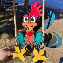 (Rooster) Animal Windspinner Courtyard Art Decoration, Outdoor Hanging Wind Spinner, Kinetic Wind Spinner, Funny Animal Windspinner