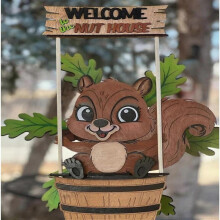(Squirrel) Animal Windspinner Courtyard Art Decoration, Outdoor Hanging Wind Spinner, Kinetic Wind Spinner, Funny Animal Windspinner