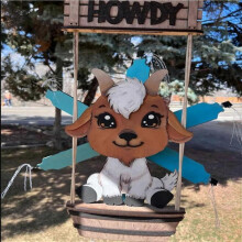 (Goat) Animal Windspinner Courtyard Art Decoration, Outdoor Hanging Wind Spinner, Kinetic Wind Spinner, Funny Animal Windspinner