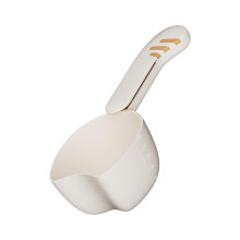 Pet Food Scoop, Multifunctional Dog and Cat Food Measuring Spoon with Pocket Clip, Beige Rice Measuring Spoon for Puppies