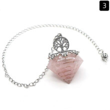 (C) Natural Crystal Pendulum Hexagonal Reiki Healing Crystal Points Gemstone Dowsing Crystal Pendulum for Divination Witchcraft Crystal Therapy