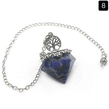 (H) Natural Crystal Pendulum Hexagonal Reiki Healing Crystal Points Gemstone Dowsing Crystal Pendulum for Divination Witchcraft Crystal Therapy