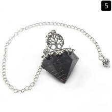 (E) Natural Crystal Pendulum Hexagonal Reiki Healing Crystal Points Gemstone Dowsing Crystal Pendulum for Divination Witchcraft Crystal Therapy