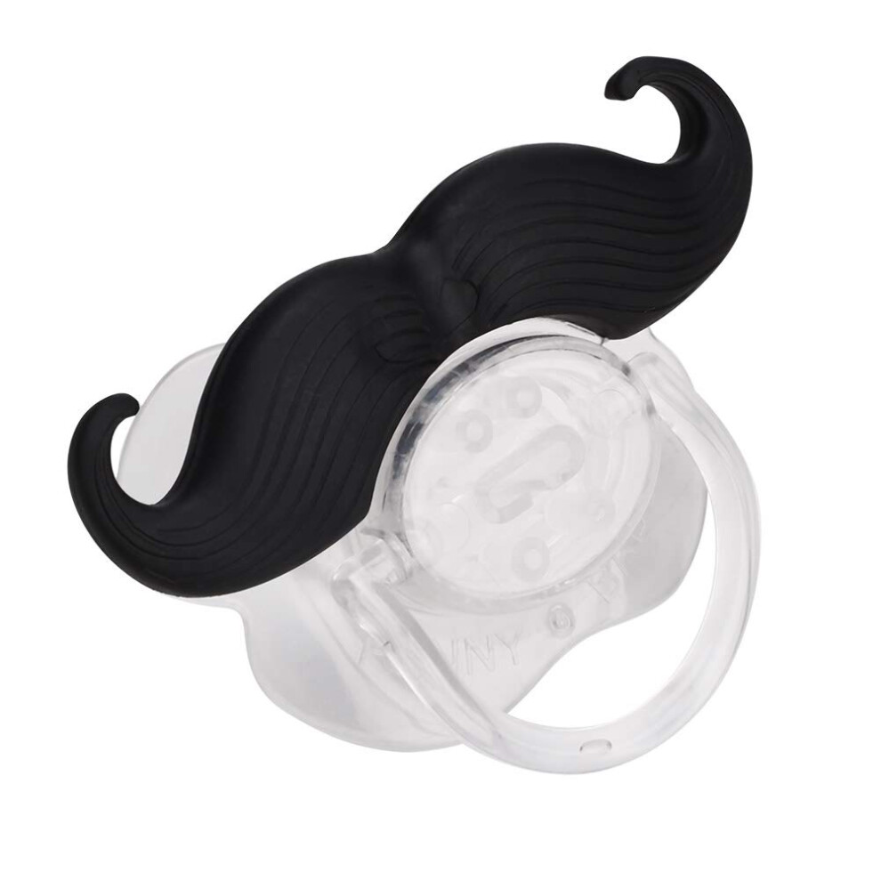 Baby Pacifier with Cute Lips Design, Ergonomic Food Grade Silicone, Portable 11 Curls Beard Pacifier for Home Use