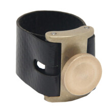 Mouthpiece Clip Saxophone Ligature Metal Clamp for Alto and Tenor Saxophones Adjustable Fit PU Closure