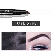 (grey brown) Microblading Eyebrow Pencil, Eyebrow Pen 4 Tips Liquid Waterproof Eyebrow Pencil with 4 Points for Lasting Natural 3D Eyebrow Makeup