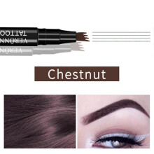 (Coffee brown) Microblading Eyebrow Pencil, Eyebrow Pen 4 Tips Liquid Waterproof Eyebrow Pencil with 4 Points for Lasting Natural 3D Eyebrow Makeup