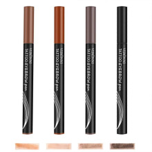 (4 Colors) Microblading Eyebrow Pencil, Eyebrow Pen 4 Tips Liquid Waterproof Eyebrow Pencil with 4 Points for Lasting Natural 3D Eyebrow Makeup