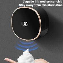 (Black) Automatic Foam Soap Dispenser, Touchless Foaming Soap Dispenser with Sensor, 3-Level Rechargeable Electric Soap Dispenser