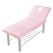 Fitted Cover Massage Table Fitted Sheet Pink, Elastic Spa Sheet with Face Hole Cover, Compatible with Standard Massage Tables