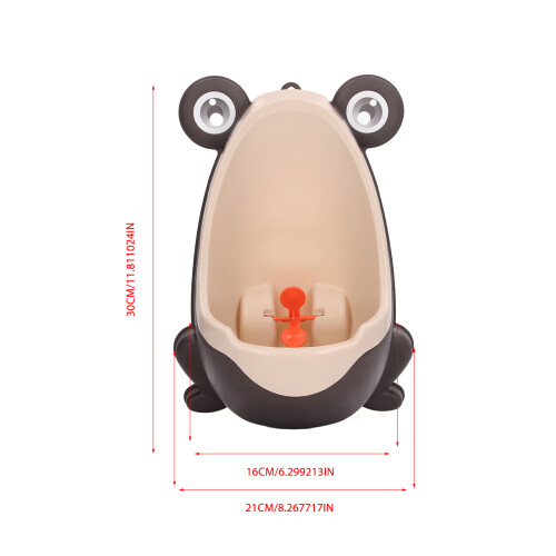 Children's Plastic Wall-Mounted Urinal, Funny Aiming Target, Brown 1