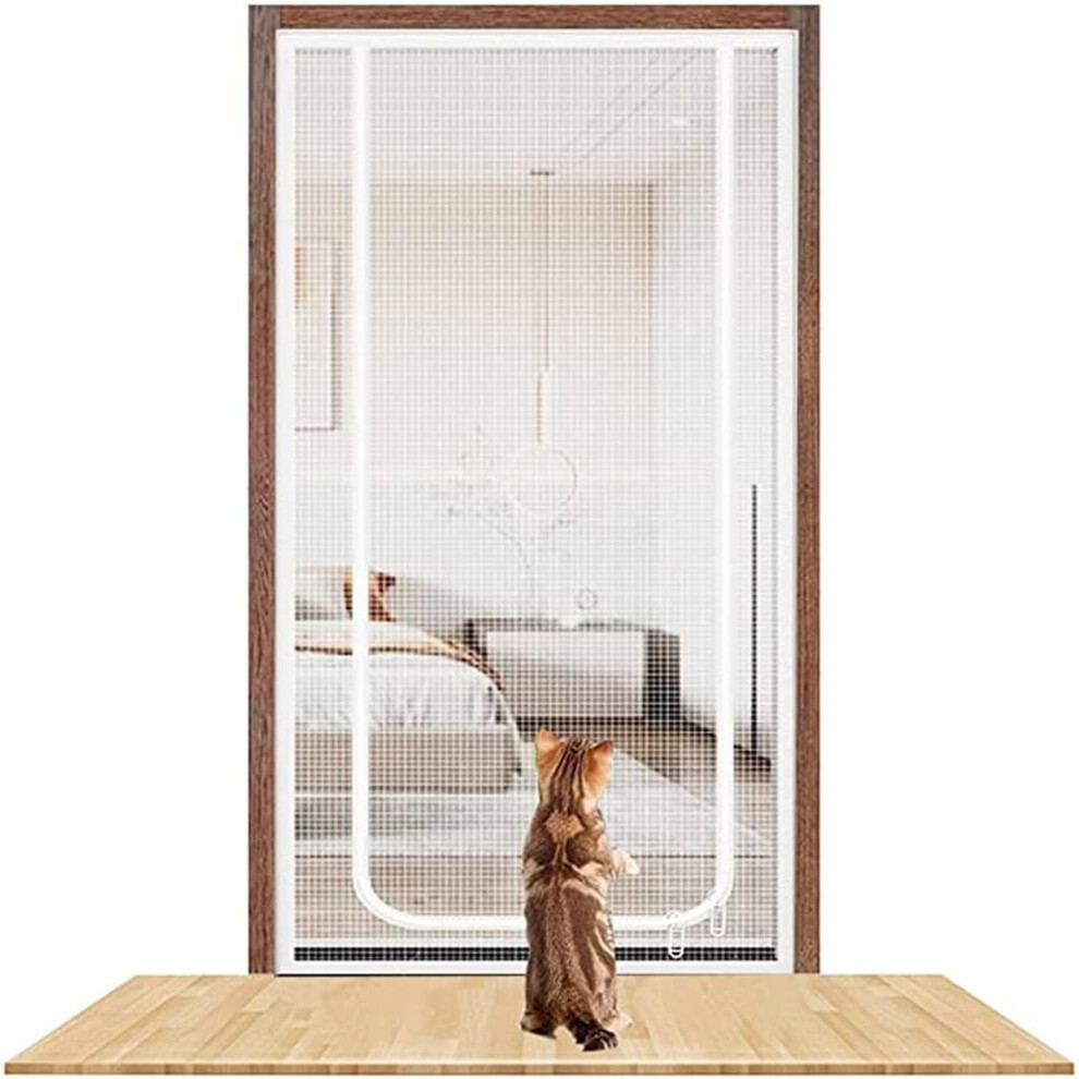 Cat-Safe Pet Screen Door 100X200cm, Scratch-Resistant, Reinforced, Fly Screen For Bedroom And Patio Doors, Multiple Sizes 6947110990712