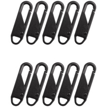 Zipper Repair Kit - Universal Zipper Slider Replacement Set - Metal Zipper Head in Black - 10 Pieces