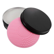 (2 Set) Makeup Brush Cleaning Soap Peach Flavor with Cleaner Mat, Makeup Brush Cleaner Set for Cleaning Makeup Sponges and Brushes
