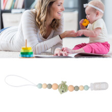 Silikon-Schnullerclip-Halterung in Lebensmittelqualität für Babyjungen und -mädchen, Erbsengrün