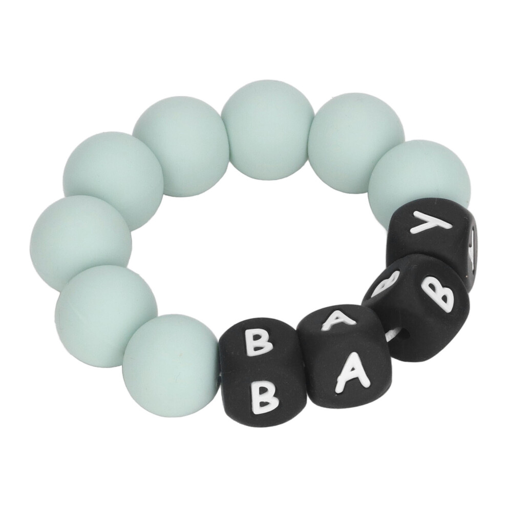 Colorful Baby Silicone Bead Bracelet for Infants & Toddlers, Light Green