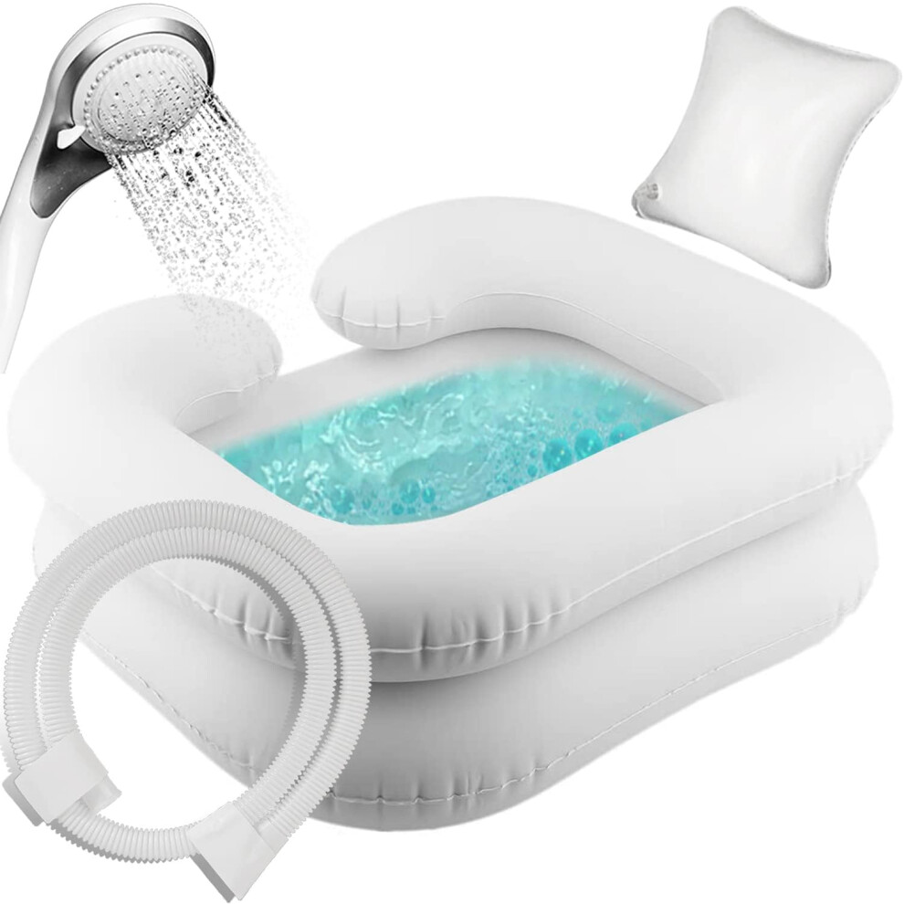 Inflatable Shampoo Basin for Home Use, Portable Hair Wash Bowl for Dreadlocks, Injuries, and Sink Washing