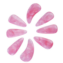 Set of 8 Guzheng Finger Picks Silicone Polymer Peach Color Smooth Nail Covers