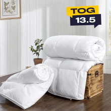 (13.5 TOG DUVET, SINGLE) Hotel Quality Duvet Quilt with Hollowfibre Filling &amp; Plain Duvet Cover Bedding Set
