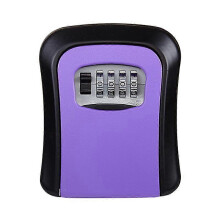 (Purple) Key Lock Box for Outside Wall Mount Combination Lockbox for House Keys - Key Hiders to Hide a Key Outside -Key Safe Storage Lock Box