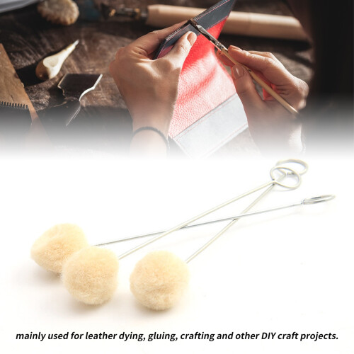 Durable 100Pcs Wool Daubers Set Ideal for Leather Dye Staining & DIY Projects 2