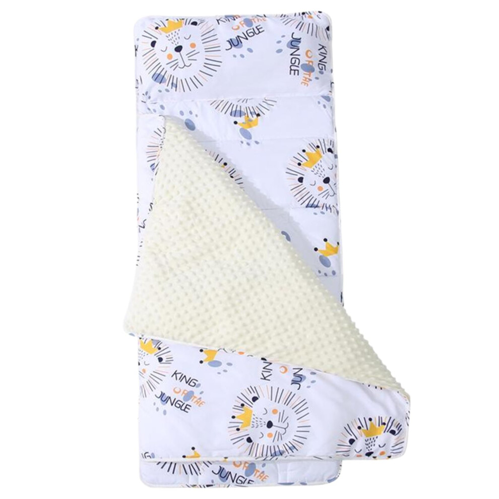 Toddler Sleeping Mat with Pillow and Blankets, Portable Roll-Up Kids Nap Mat for Daycare and Travel, Anti-Kick Thermal Design