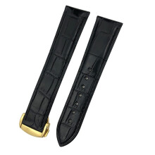 Crocodile Leather Watch Strap for Omega Seamaster 300 Speedmaster De Ville AT150, 18mm to 22mm Sizes, Black