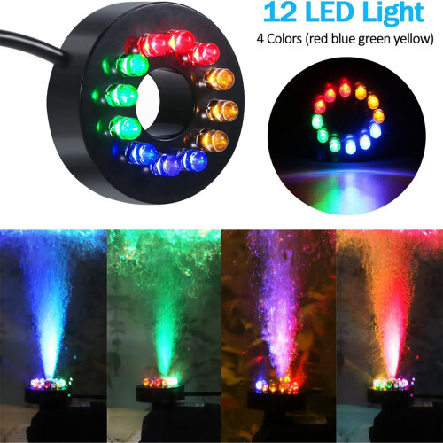 (Multicolor12led) Underwater Pond Lights Underwater LED Light Ring For Pumps Submerble 1
