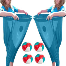 (blue) Outdoor Adult Parent Child Game Giant Granny Pants Toss Four Three