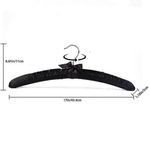 Lebanghui 5 Pack Satin Padded Hangers-black 2