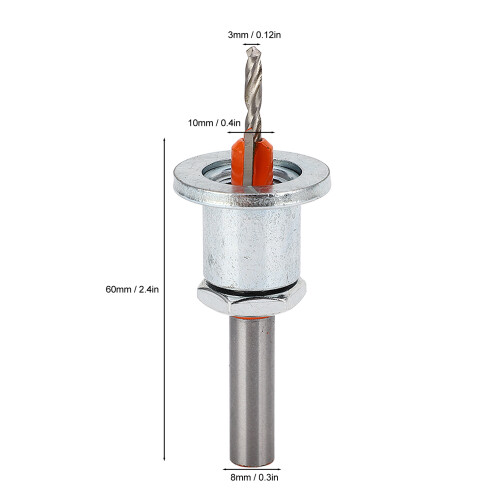 Adjustable Spiral Countersink Drill Bit 3.0x8mm for Wood Metal Plastic 1