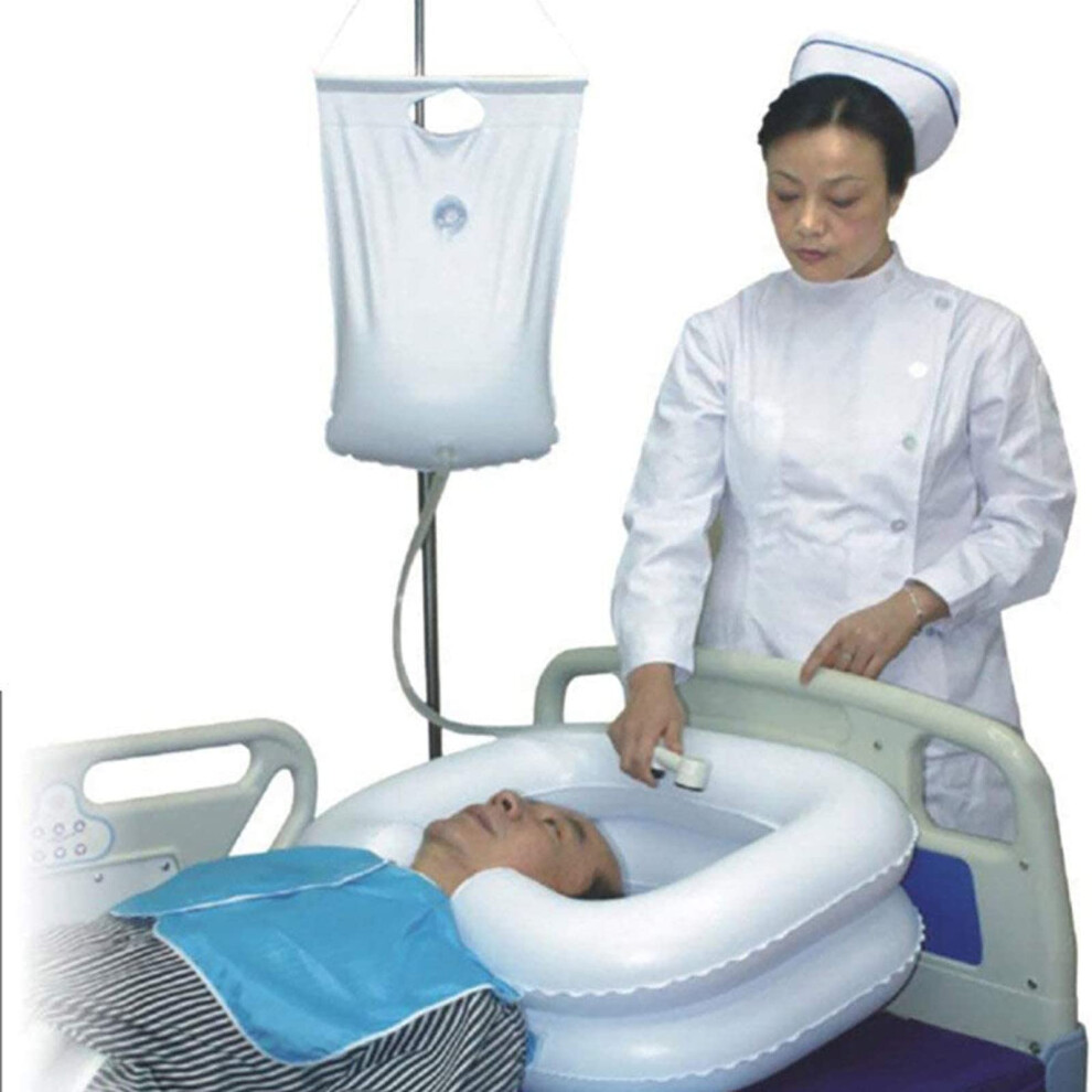 Shampoo Basin for Bedridden Individuals, Portable Hair Wash Basin for Disabled Elderly and Pregnant Women with Pump and Shower Bag