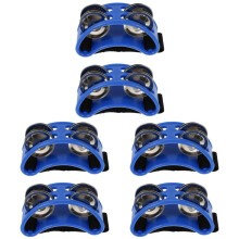 6 Pack Musical Rhythm Bell Tambourine Drums Portable Hand-Held Instruments for Kids Shaker Puzzle Alloy Style