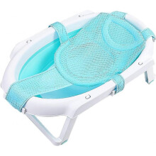 (blue) Baby Bath Seat Support Net, Soft Infant Bathing Pillow Bath Sling Mesh Mat Comfortable Baby Shower Bathtub Sit Up Mesh for Newborn