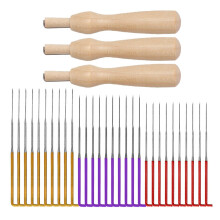 Felting Needle Kits With Wooden Handle for Beginners, Wool Craft Starter Set, Needle Felting Tools, Felting Mat Included