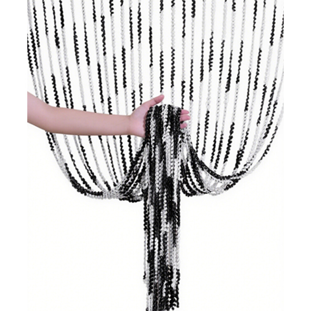 (black and white) Metal Chain Door Curtains Fly Screen Modern Boho Room Divider Hippie-image-OPC-PJHPSXJ-NEW